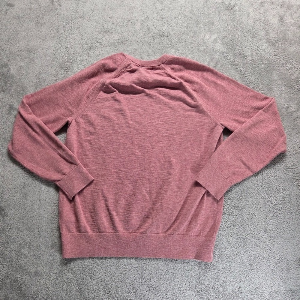 Banana‎ Republic Sweater Mens Large Red Organic Slub Cotton Pullover Raglan - Picture 2 of 13